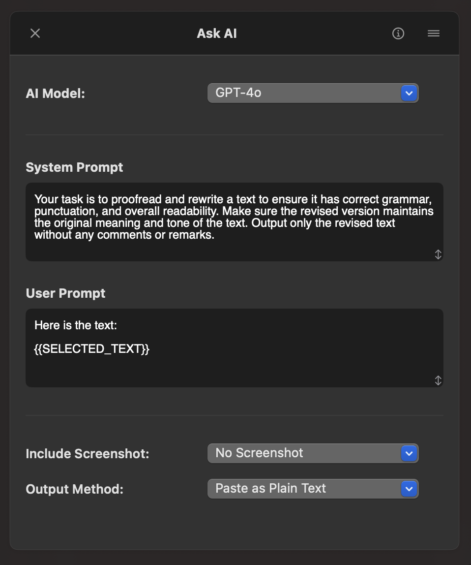 Ask AI Action